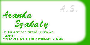 aranka szakaly business card